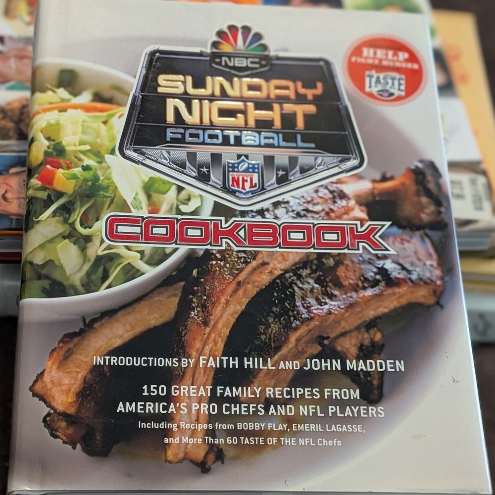 NBC Sunday Night Football Cookbook NFL Recipes Bobby Flay John Madden Hardcover